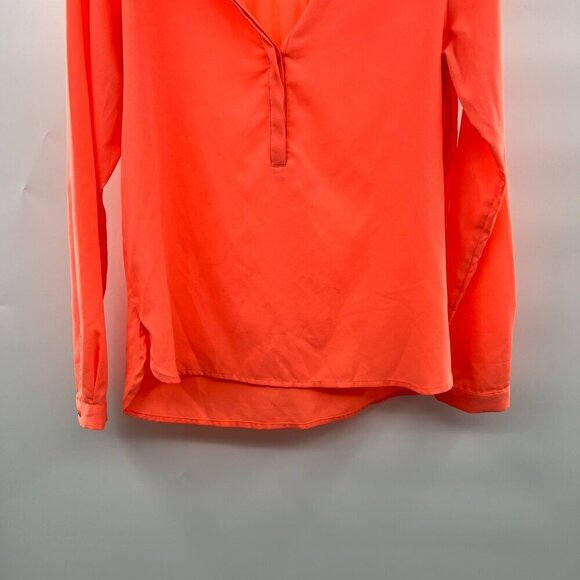 American Eagle Outfitters Somen's V-Neck Sheer Top Coral Size Small Long Sleeve - Picture 5 of 9